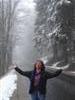 Mum standing in snow